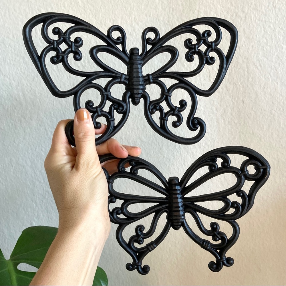 Vintage Matte Black Butterflies 🦋